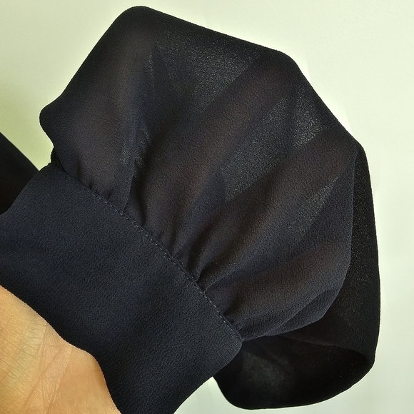 Eloquii Navy Long Sleeved Abstract Floral Dress - Picture 4 of 10